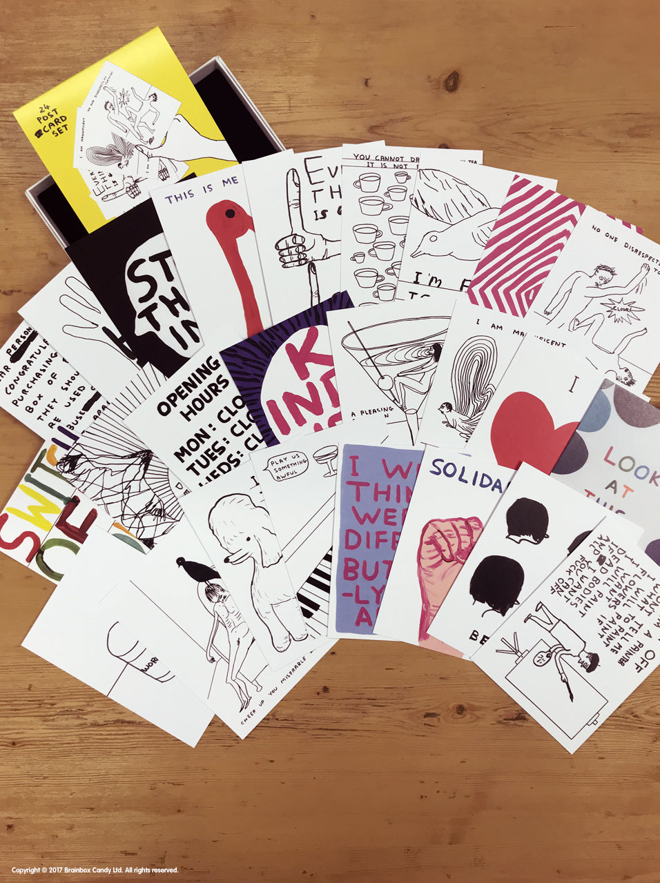 David Shrigley 24 Postcard Set (Gift Boxed) - Mixed Designs