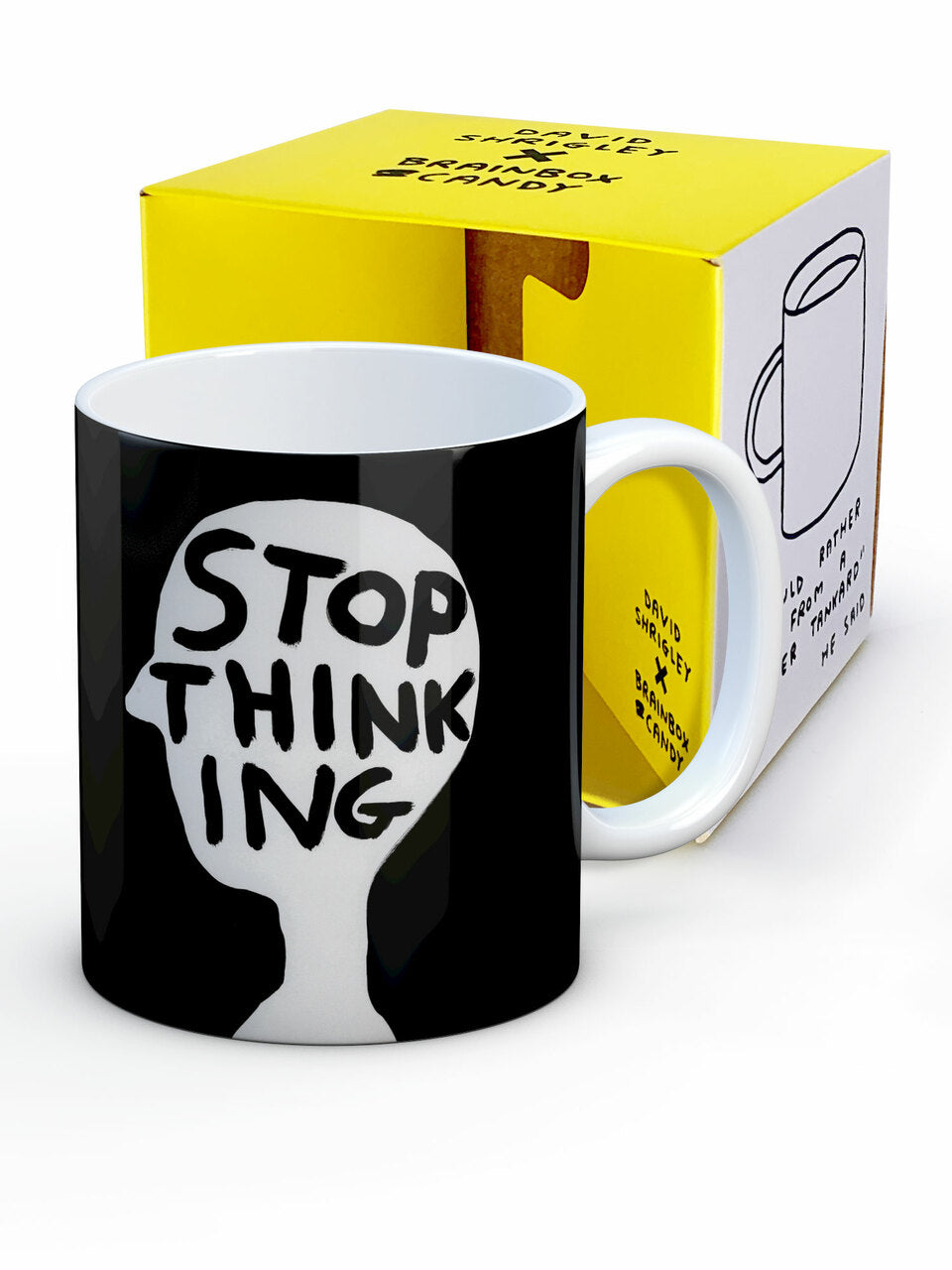David Shrigley Stop Thinking Boxed Mug