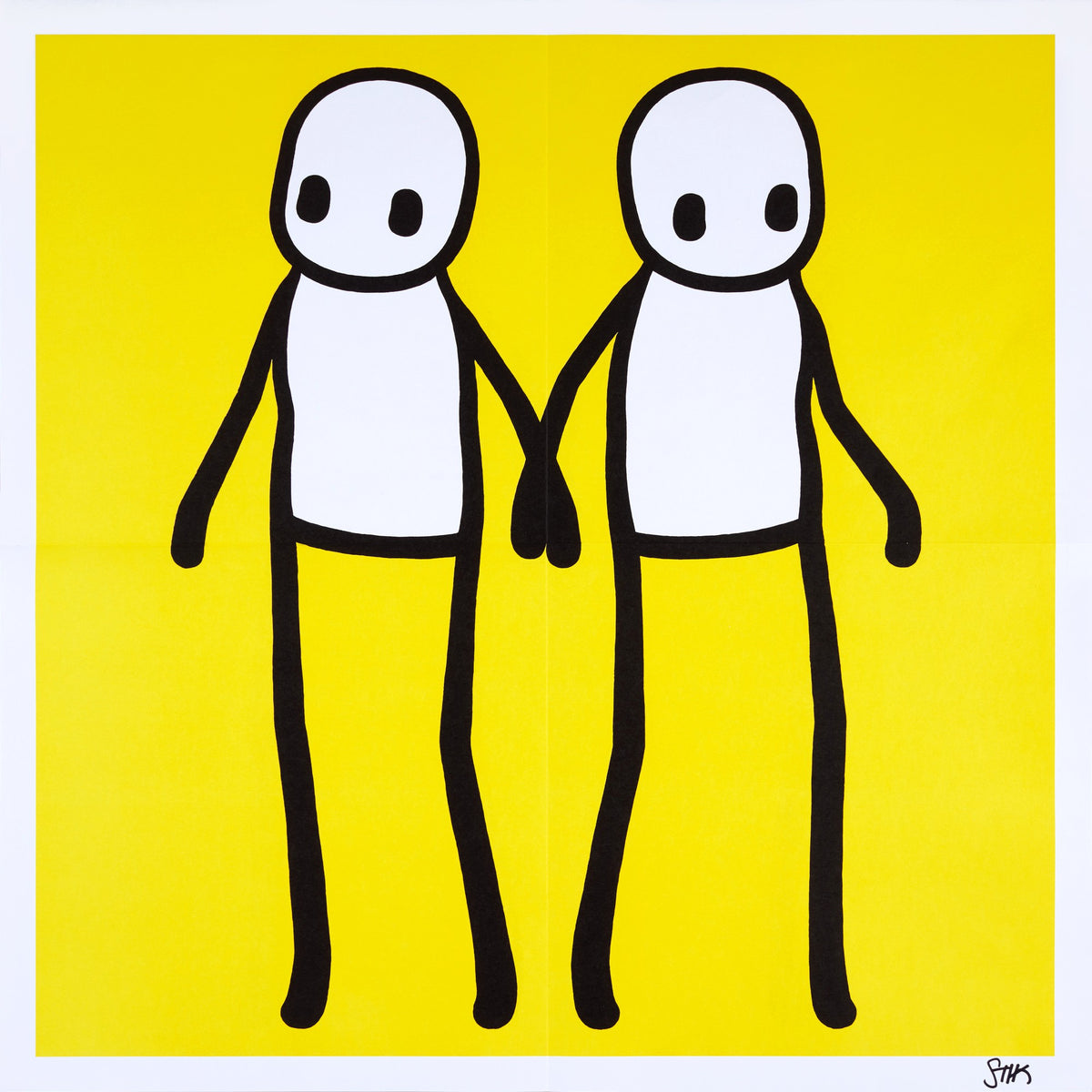 Holding Hands - Yellow (Signed) (Framed)